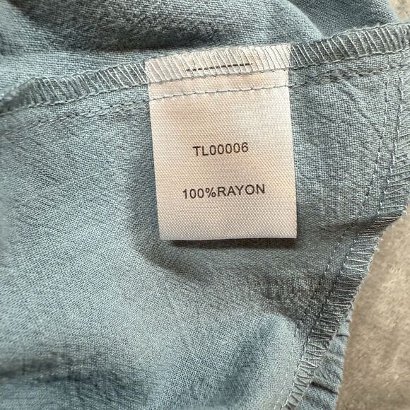 Anrabress Maxi Skirt Womens Small Blue Linen Summer Boho Flowy Tiered A-Line NWT - Picture 4 of 6